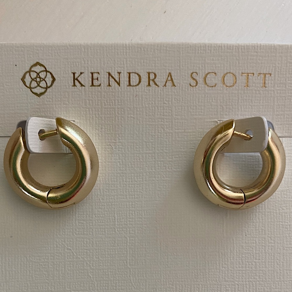 Kendra Scott Gold Hoops - Mikki Huggie Earrings